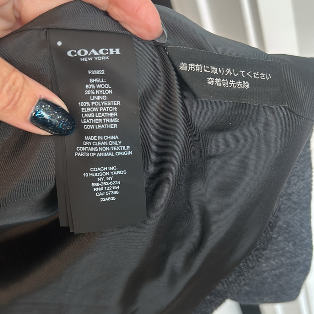 Coach men’s coat with leather sleeve detail. Barely worn - Picture 4 of 4
